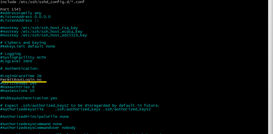 Отключение входа для root