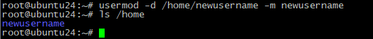 Смена домашней директории usermod