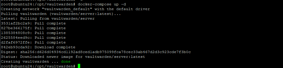 Запуск Vaultwarden через Docker